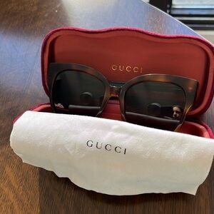 Gucci Women's Sunglasses GG0059S 002 Havana Brown Lenses $625 Italy 55-19-140